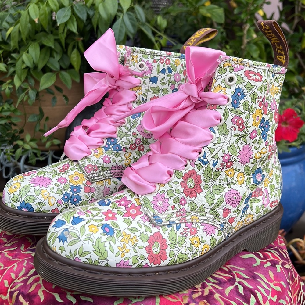 Dr. Martens Liberty Floral Colorful Leather Boots - Picture 6 of 17